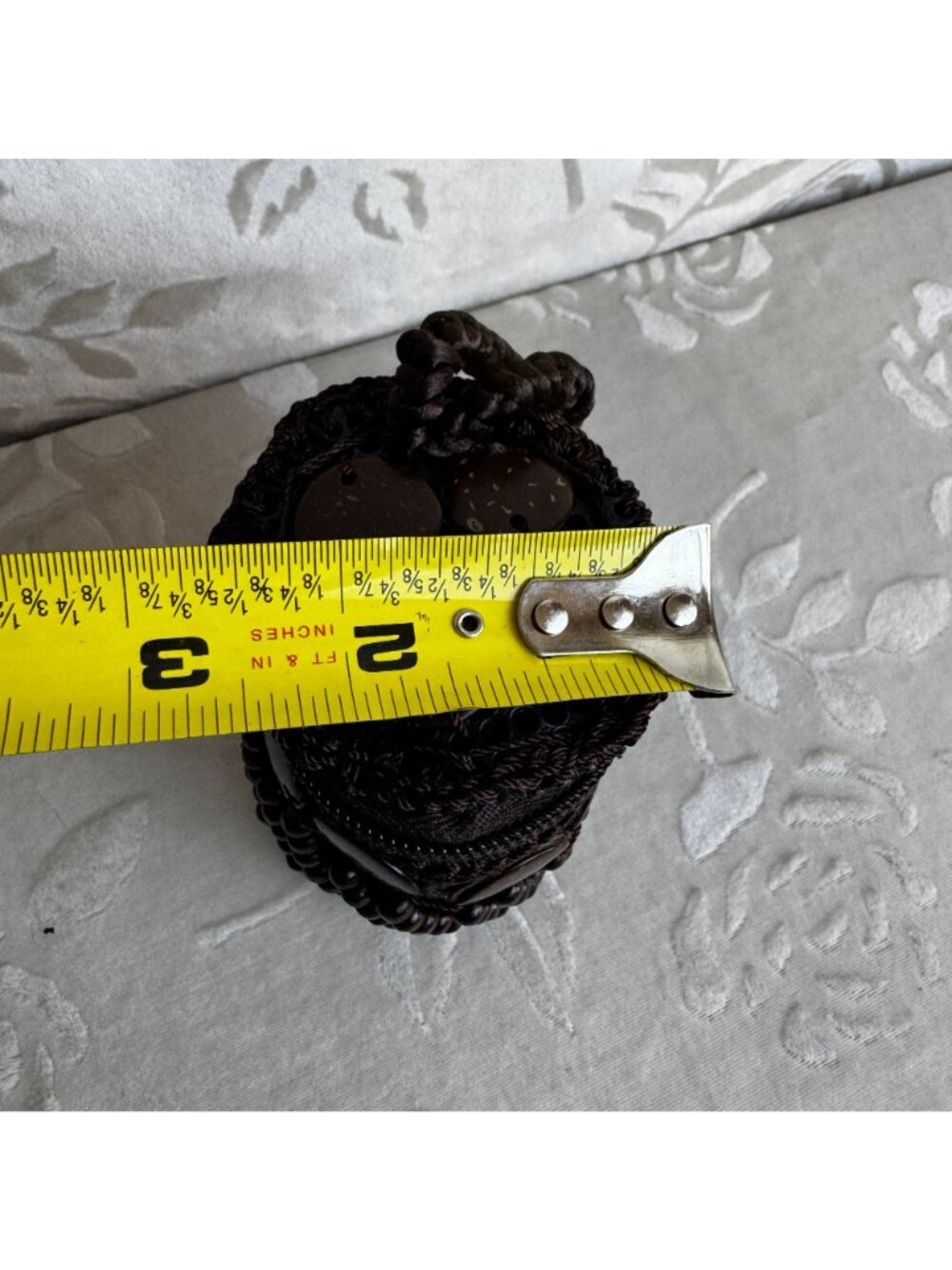 Ethnic Style Retro Handcrafted Coconut Shell & Bead Zipper Coin Pouch Boho Style - Picture 6 of 6